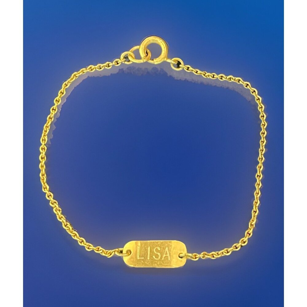 Vintage 1/20 12K Gold Filled GF HFB ID Name Plate Bracelet LISA